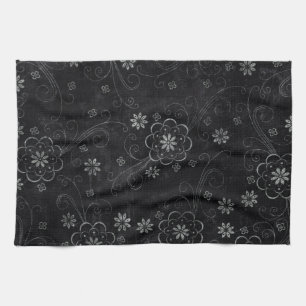 Black Floral Kitchtuch Geschirrtuch