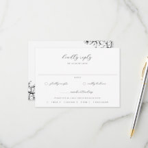 Black Floral Wedding Meal Choice