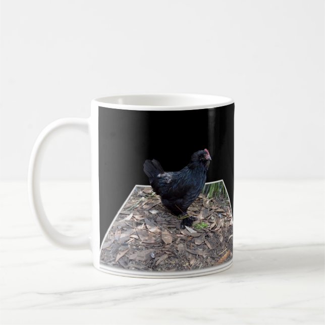 Black Fluffy Rooster, Tasse (Links)