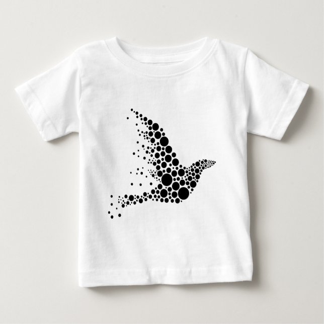 Black Flying Bird Baby T-shirt (Vorderseite)