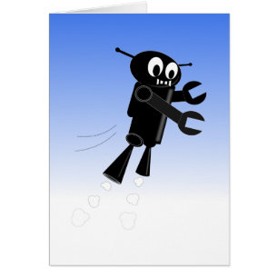 Black Flying Robot Blue Sky Hintergrund