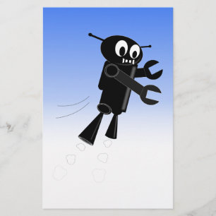 Black Flying Robot Blue Sky Hintergrund Briefpapier