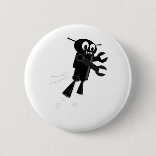 Black Flying Robot Button