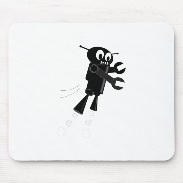 Black Flying Robot Mousepad (Vorne)