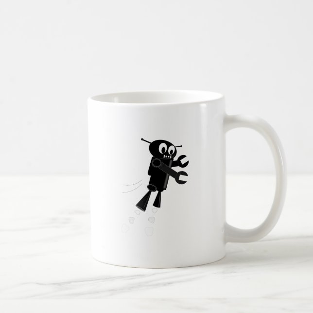 Black Flying Robot Tasse (Rechts)