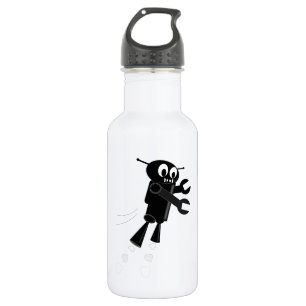 Black Flying Robot Trinkflasche