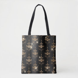 Black Foil und Gold Glitzer Glam Kronleuchter