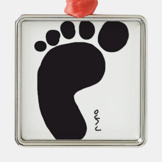 Black Foot Print Ornament Aus Metall