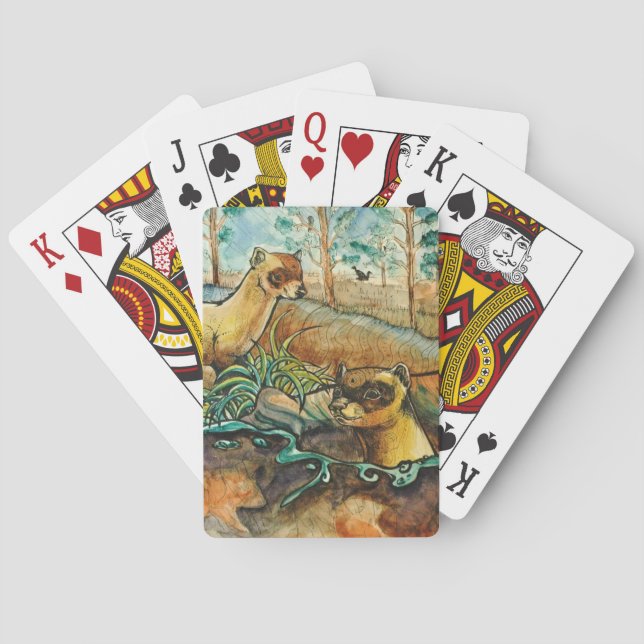 Black Footed Ferret Playing Card Deck Spielkarten (Rückseite)