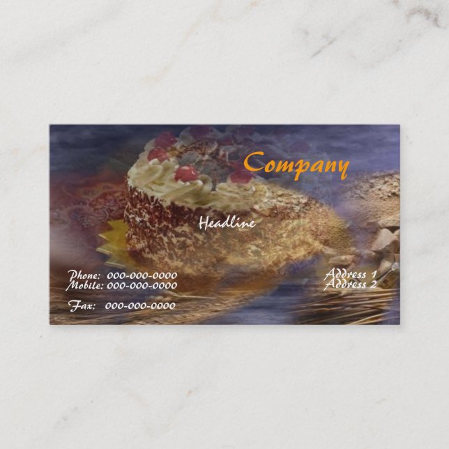 Black Forest Cake Business Card Visitenkarte (Vorderseite)