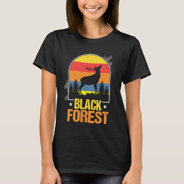 Black Forest Deer Antlers Black Forest Homeland So T-Shirt (Vorderseite)