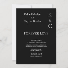 Black Forever Love Hochzeit Einladung