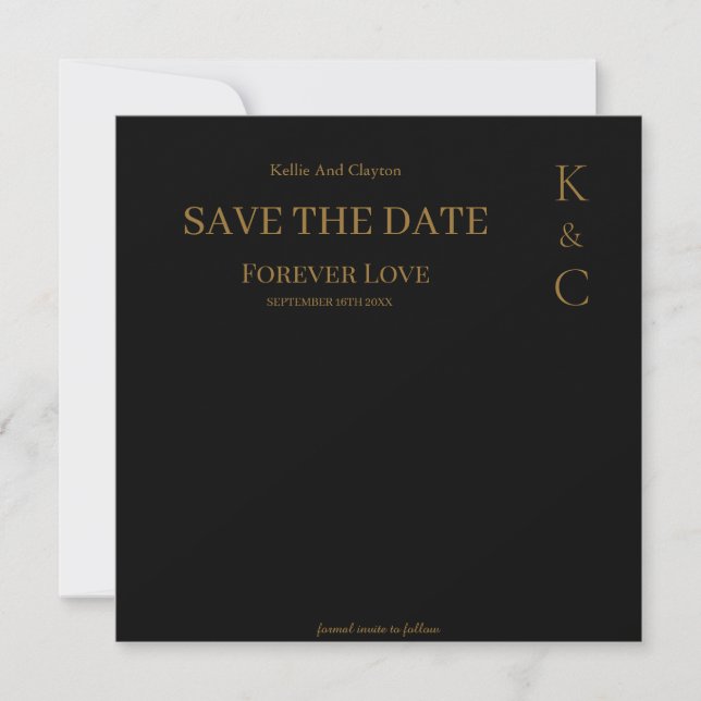 Black Forever Love Hochzeit speichern das Datum Save The Date (Vorderseite)