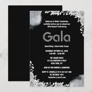 Black Formal Corporate Gala Ball Party Fundraiser Einladung