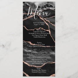 Black Formal Minimalistisch Extravagant Luxury Wed Menükarte