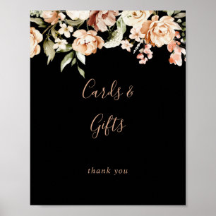 Black Formal Royal Floral Cards und Geschenke-Zeic Poster