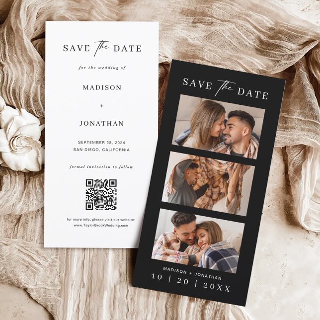 Black Foto Booth Strip Lesezeichen Hochzeit Save The Date (Von Creator hochgeladen)