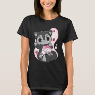 Black Fox Erdbeermilch-Bubble-Tea für Boba T-Shirt
