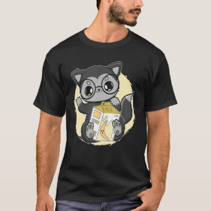 Black Fox Trinkt Bananen-Milch-Bubble-Tea Für Boba T-Shirt