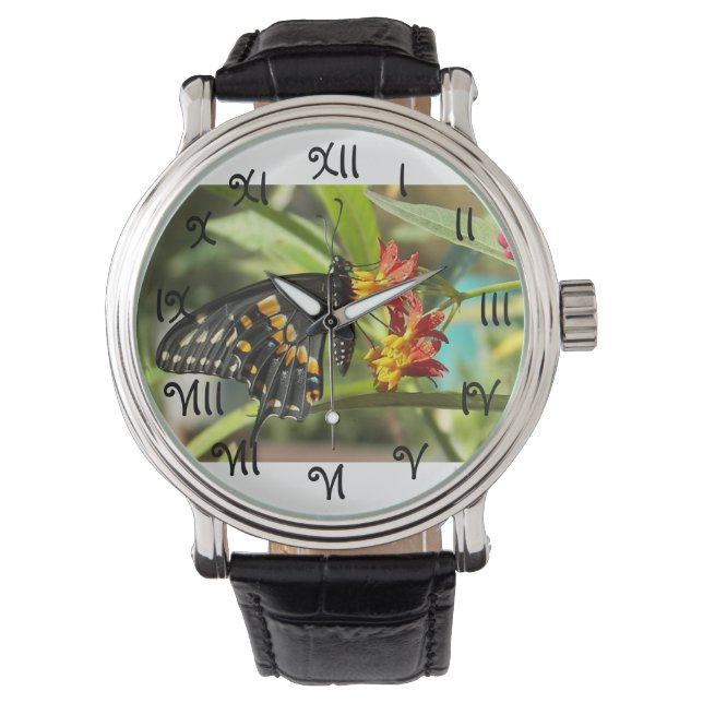 Black Frack Butterfly #2-watch Armbanduhr (Vorderseite)