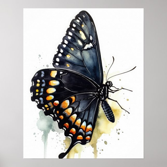 Black Frack Butterfly Art Print Poster (Vorne)