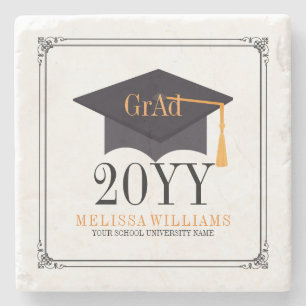 Black Frame & Hat Abschluss 2016 Steinuntersetzer