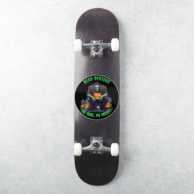🖤 Black Frankenstein Halloween Sticker 💀 🎃 (Skateboard)