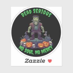 🖤 Black Frankenstein Halloween Sticker 💀 🎃