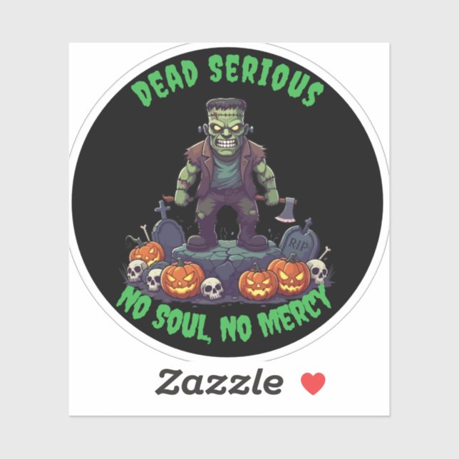 🖤 Black Frankenstein Halloween Sticker 💀 🎃 (Blatt)