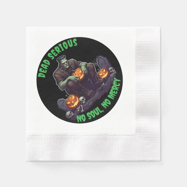 🖤 Black Frankenstein Paper Teller 💀 🎉 Serviette (Vorderseite)