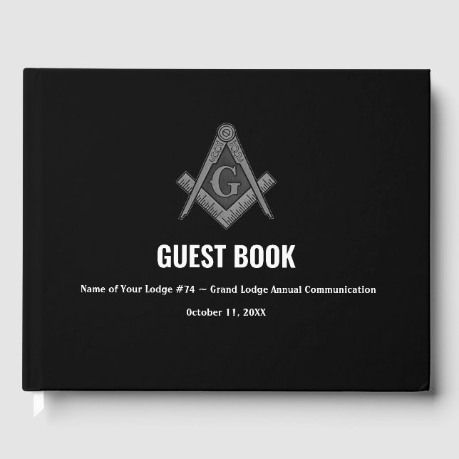 Black Freemasons Mauerwerk Platz und Kompass Gästebuch (Vorderseite)
