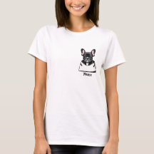 Black French Bull Dog in Ihrer Tasche