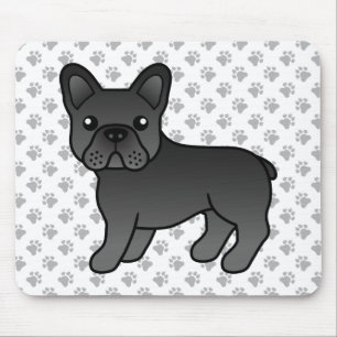 Black French Bulldog Cute Cartoon Dog Mousepad