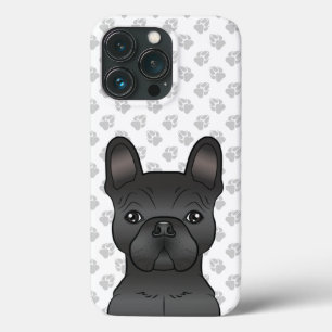 Black French Bulldog / Frenchie Cartoon Dog & Paws Case-Mate iPhone Hülle