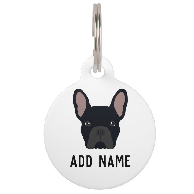 Black French Bulldog Haustiermarke (Vorderseite)