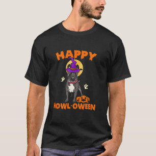 Black French Bulldog Hexenkostüm Hund Lover Happy T-Shirt