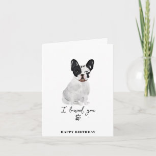 Black French Bulldog Mum Puppy Paws Birthday Karte