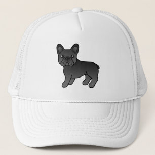 Black French Bulldog Niedlicher Cartoon Dog Truckerkappe