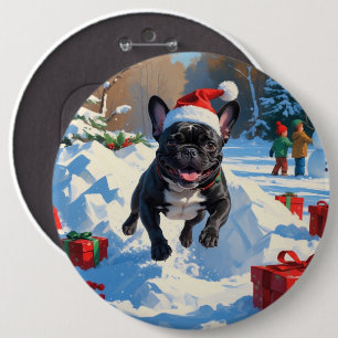 Black French Bulldog Weihnachten Weihnachtsfest Sc Button