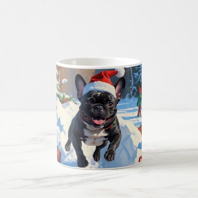 Black French Bulldog Weihnachten Weihnachtsfest Sc Kaffeetasse (Mittel)