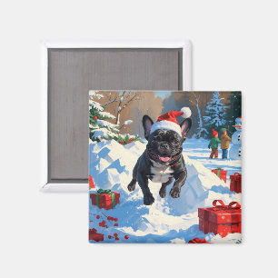 Black French Bulldog Weihnachten Weihnachtsfest Sc Magnet