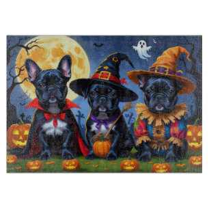 Black French Bulldogs Pumpkin Halloween Funny Funn Schneidebrett
