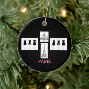 Black French Paris Weihnachtsschmuck