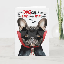 Black Frenchie Dog Count DOGcula Funny Halloween Feiertagskarte