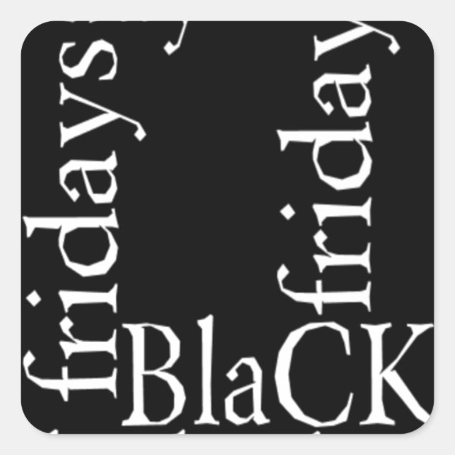 Black Friday Design Quadratischer Aufkleber (Vorderseite)