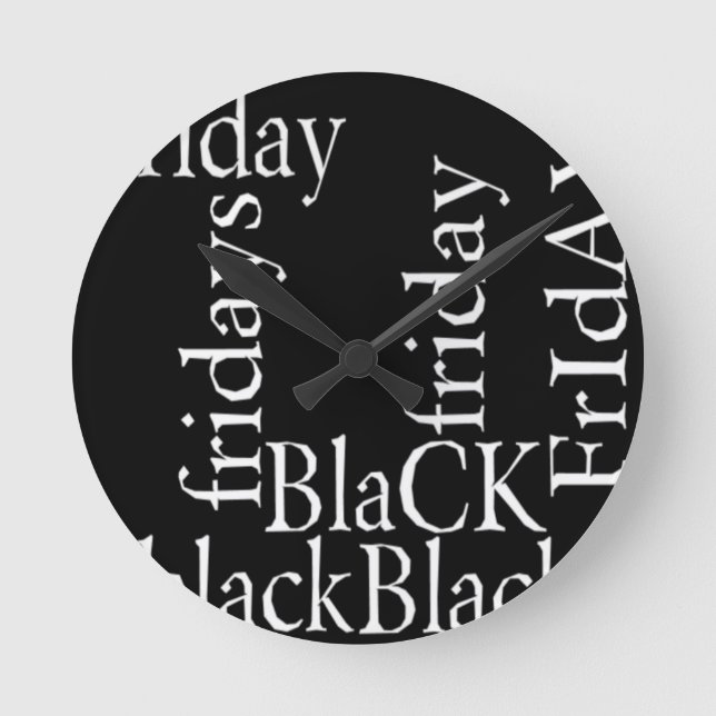 Black Friday Design Runde Wanduhr (Vorderseite)
