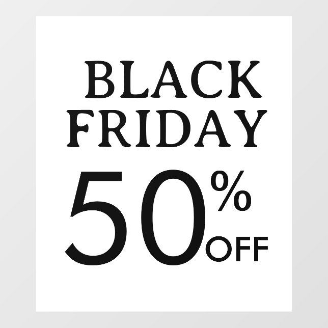 Black Friday Logo | Minimales weißes Geschäft-Verk Fensteraufkleber (Blatt)