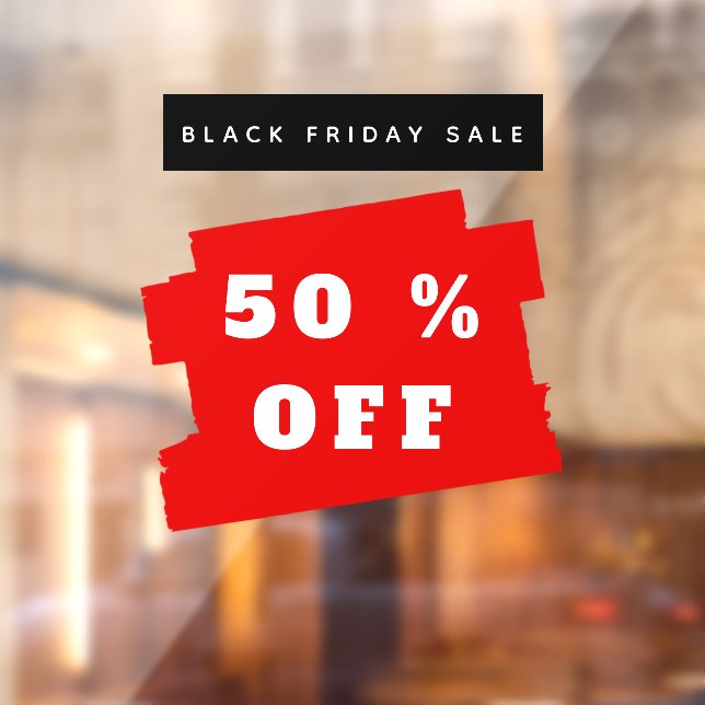 Black Friday Sale 50 % Off Werbeaktion Store Sign Fensteraufkleber (Blatt 2)