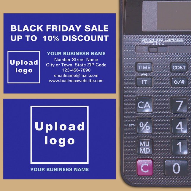 Black Friday Sale auf Blue Enclosure Card Begleitkarte (Front and back of the enclosure card)