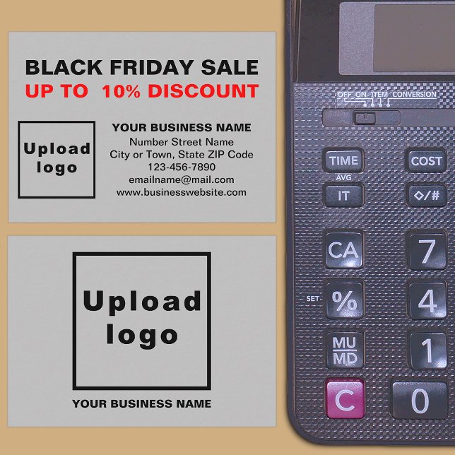 Black Friday Sale auf der Graukarte Begleitkarte (Front and back of the enclosure card)